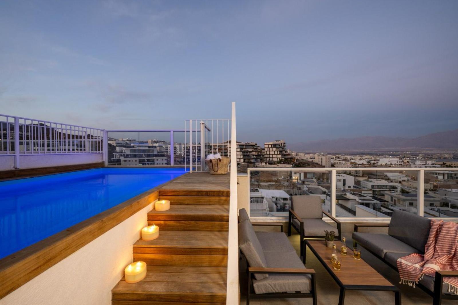 Mountain And Sea View - Penthouse With Private Pool Apartment Eilat Exterior photo