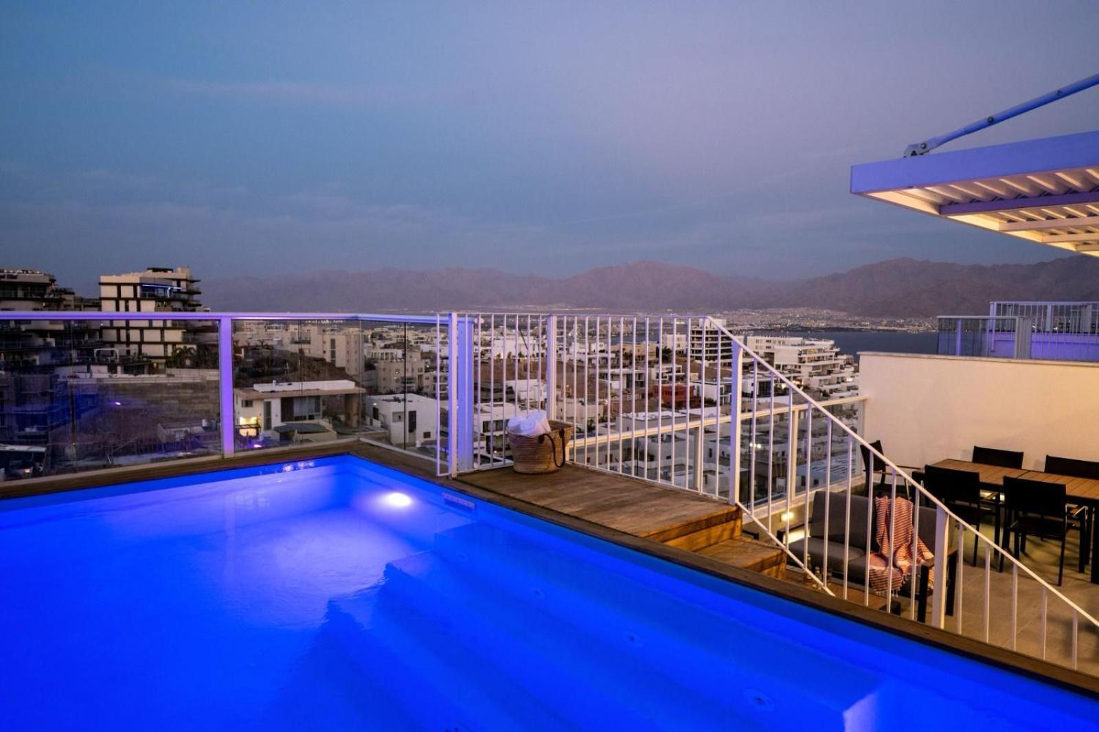 Mountain And Sea View - Penthouse With Private Pool Apartment Eilat Exterior photo